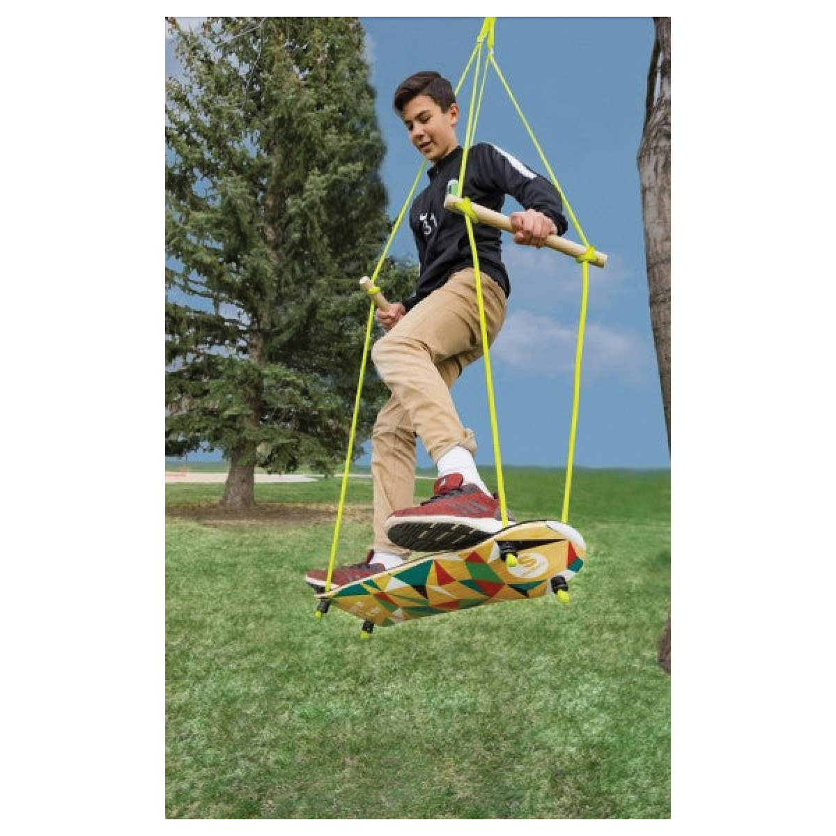 Slackers SLA.823 Skate Swing, 250 lb, Wood Frame, Foam Cushion - 2