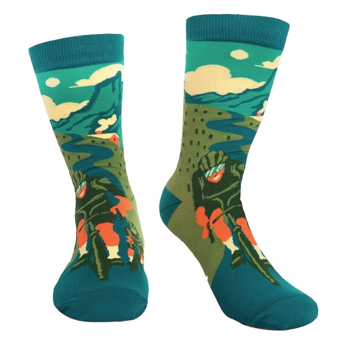Lavley RollRoadBike This is How I Roll Crew Socks, One-Size, Cotton/Nylon/Spandex - 4
