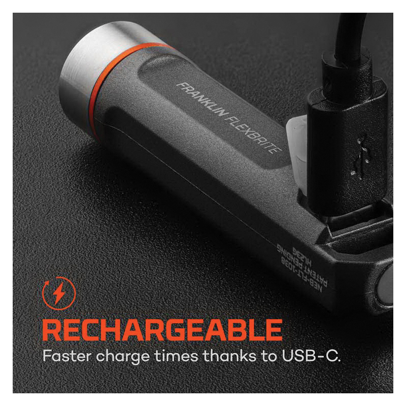 Nebo Franklin Flexbrite NEB-FLT-1038 Hands-Free Rechargeable Flashlight, 4000 mAh, LED Lamp, 20, 80, 200, 350 Lumens - 5