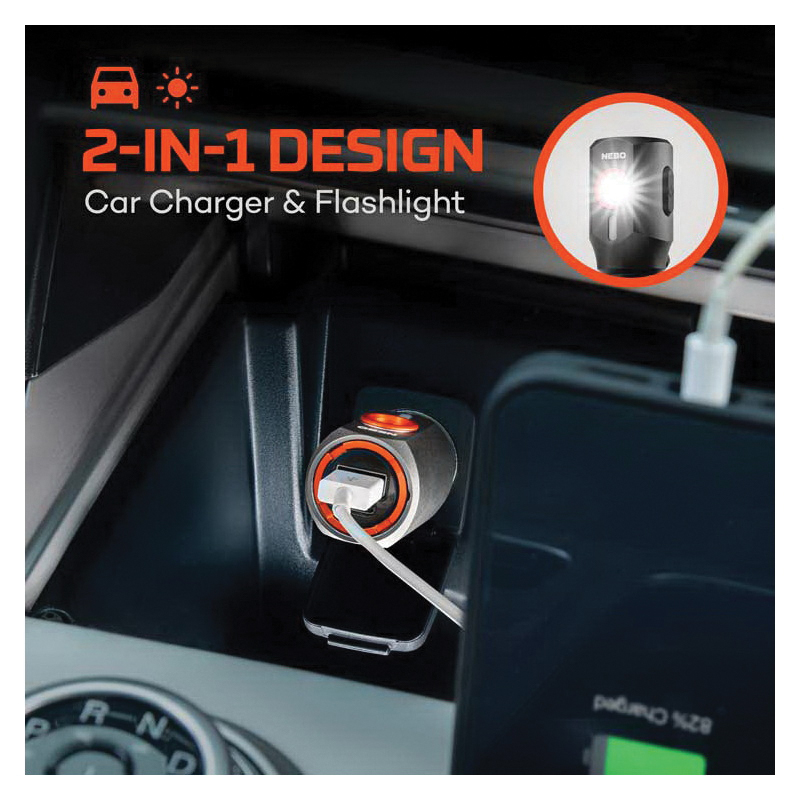 Nebo Transport Series NEB-POC-1006 2-In-1 Flashlight, 700 mAh, Lithium-Ion Battery, LED Lamp, 400 Lumens, 30 s Run Time - 2