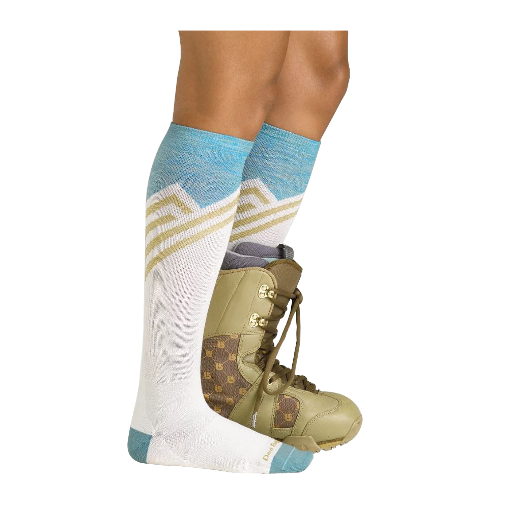 Darn Tough Peaks 8035-WHT-S Over-The-Calf Lightweight Ski and Snowboard Socks, Women's, S, Merino Wool/Nylon/Spandex - 3