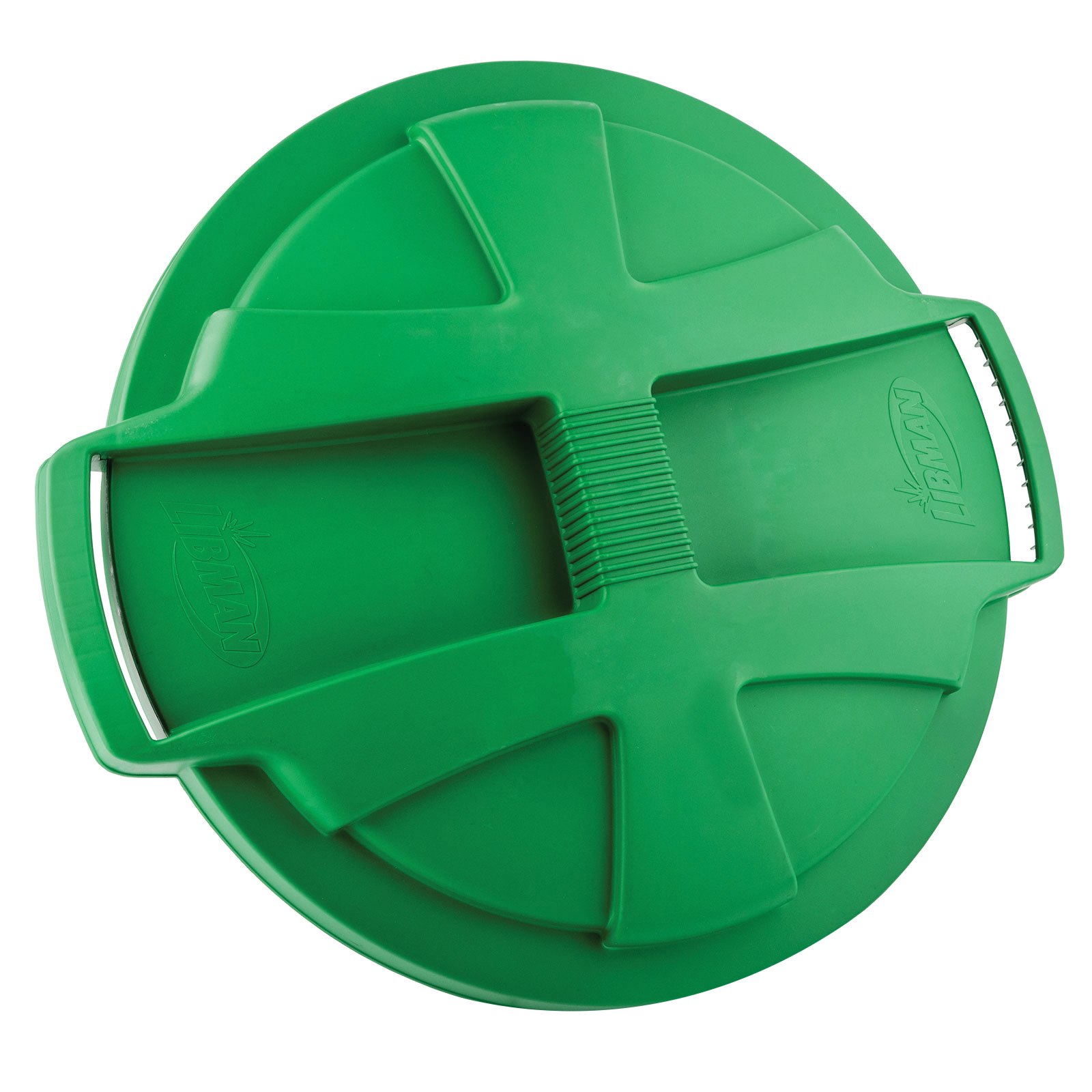 Libman 1465 Trash Can, 32 gal Capacity, Polyethylene, Green, Snap-On Rounded Closure - 3