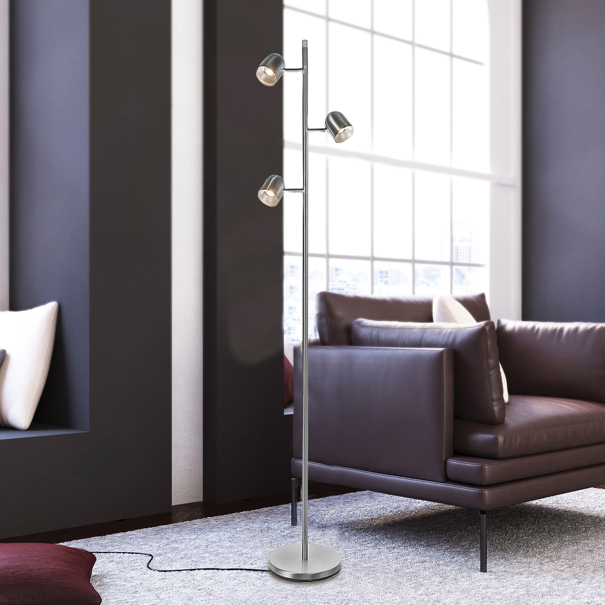 Lite Source LS-83323-BN Tiara Floor Lamp, 3-Lamp, LED Lamp, Metal - 4