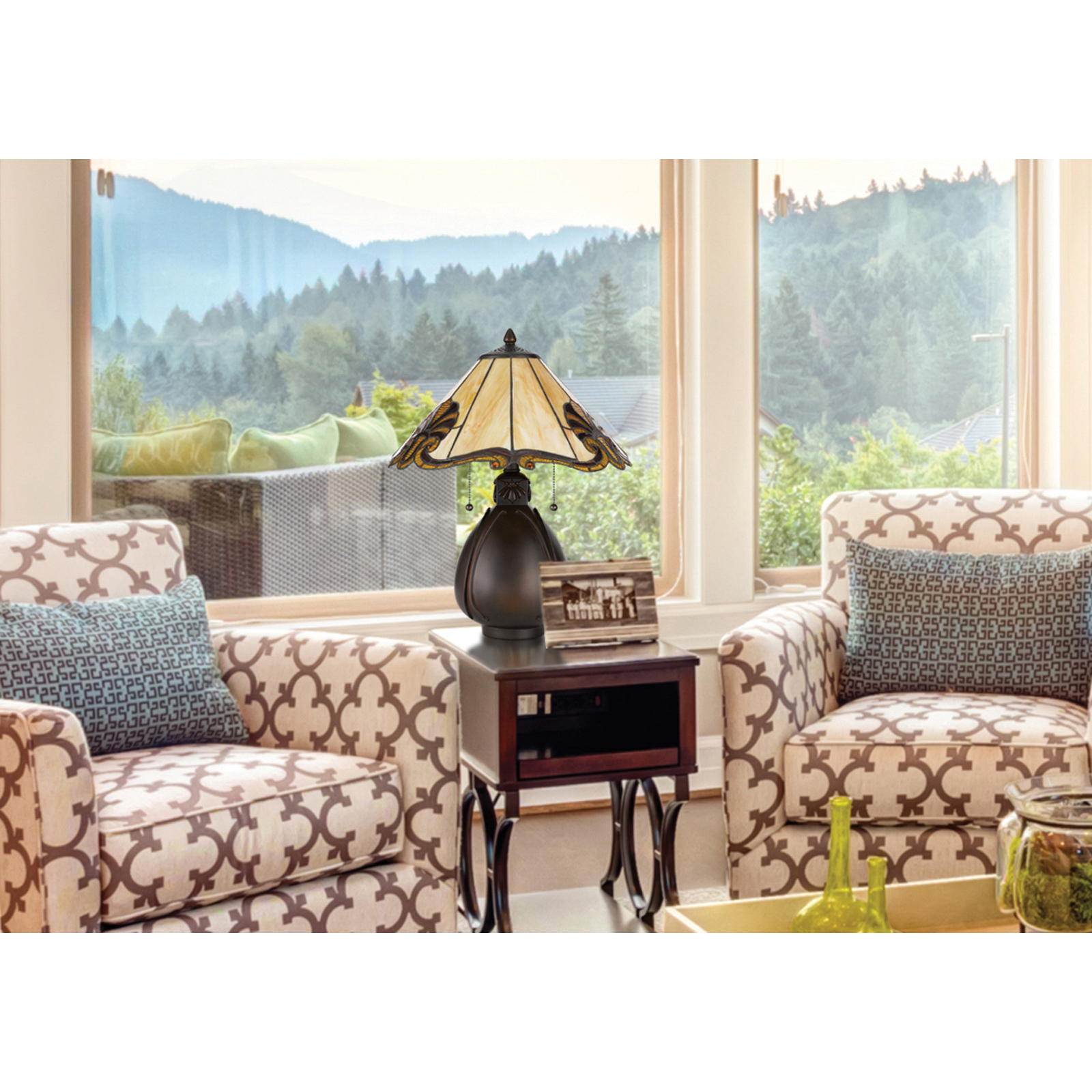 Cal Lighting BO-3015TB Table Lamp, 120 W, 2-Lamp, Dark Bronze Fixture - 3