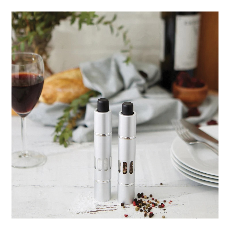 Rsvp International GRIND-DD Salt and Pepper Grinder, Aluminum/Plastic - 5
