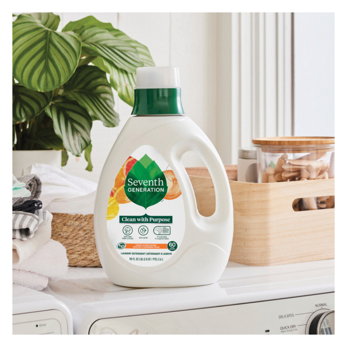 Seventh Generation 45083 Laundry Detergent, 90 fl-oz, Liquid, Fresh Citrus - 3