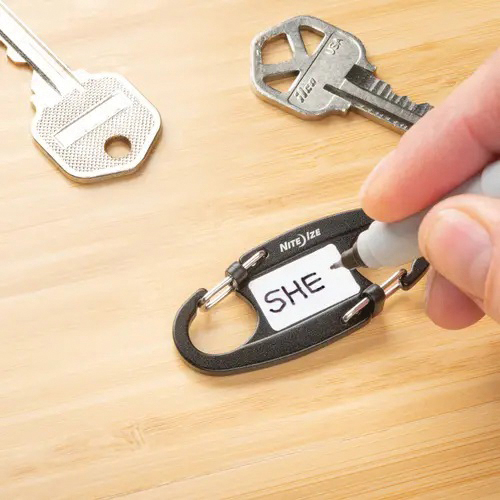 Nite Ize IdentiKey IKSLA-A1-2R6 Dual Carabiner, 2.09 in OAL, Aluminum, Black/Blue - 4