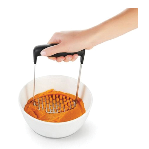 Good Grips 34581 Smooth Potato Masher, 6 in L, Stainless Steel Head - 3