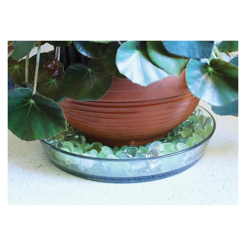 Achla Designs TRY-02 Terrarium Tray, Round, Glass, Clear - 2