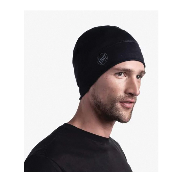 Buff 113013.999.10 Lightweight Beanie, Merino Wool, Solid Black - 4