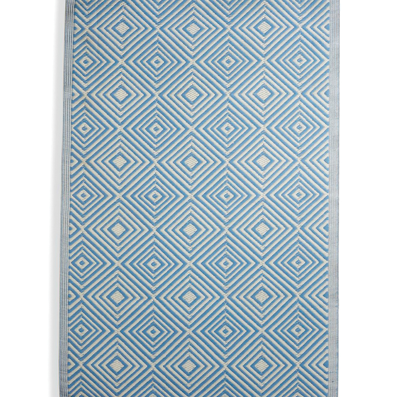Giftcraft Maison Series 721562 Outdoor Rug, 72 in L, 48 in W, Polypropylene Rug, Blue - 2