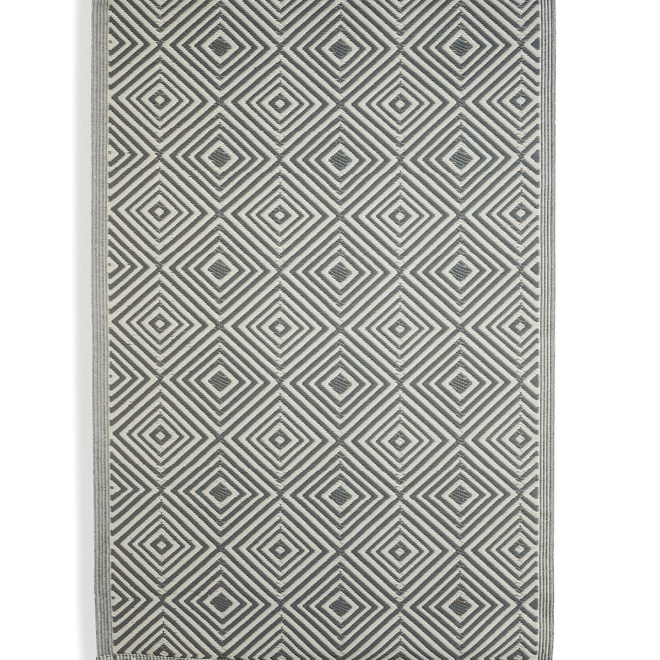 Giftcraft Maison Series 721563 Outdoor Rug, 72 in L, 48 in W, Polypropylene Rug, Gray - 2