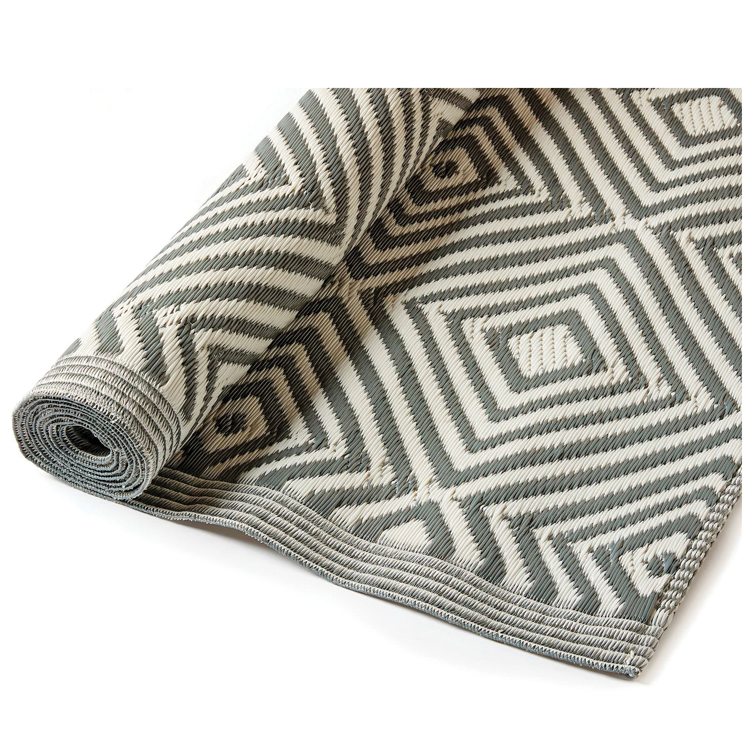 Giftcraft Maison Series 721563 Outdoor Rug, 72 in L, 48 in W, Polypropylene Rug, Gray - 3