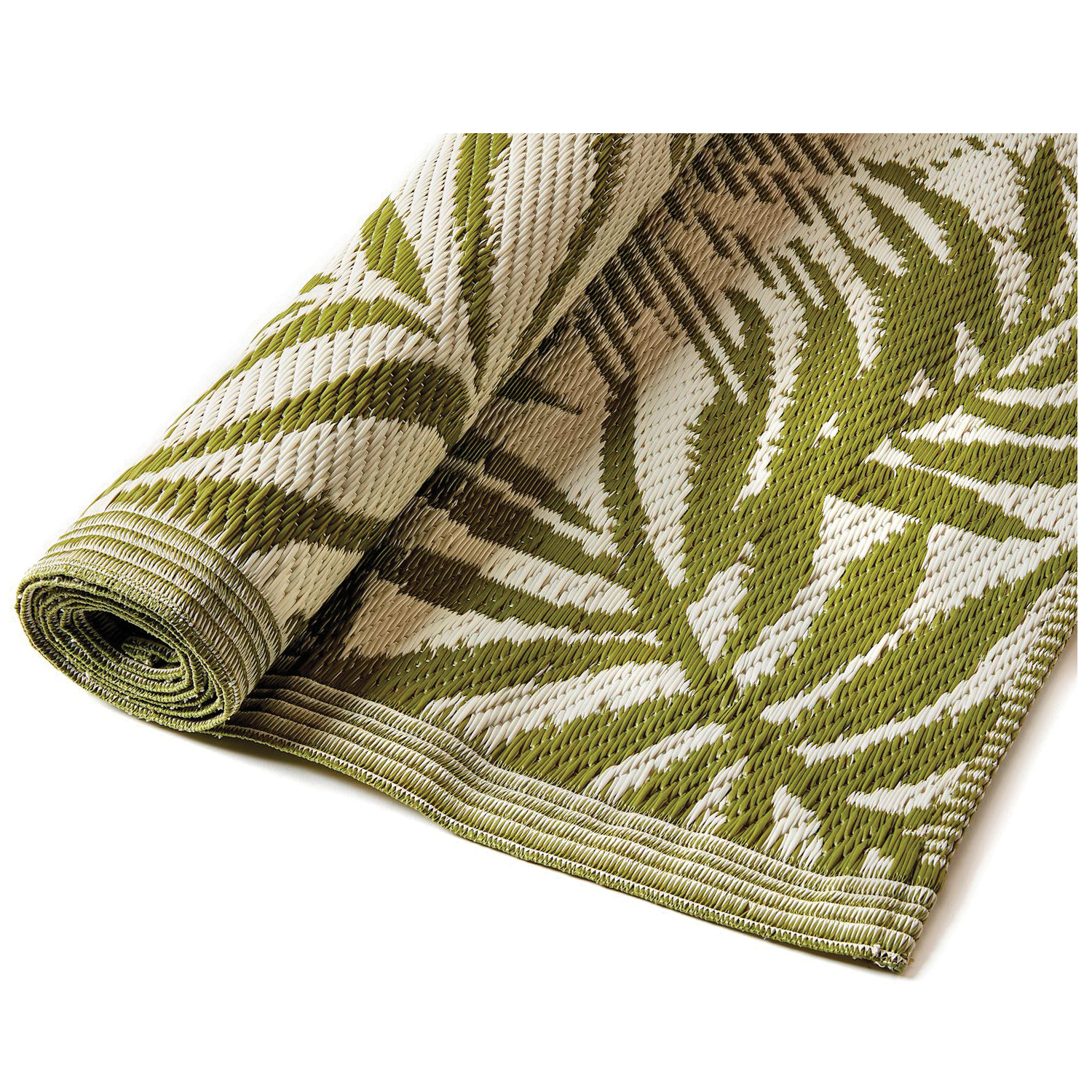Giftcraft 721572 Outdoor Rug, 72 in L, 48 in W, Polypropylene Rug, Green Leaf - 2