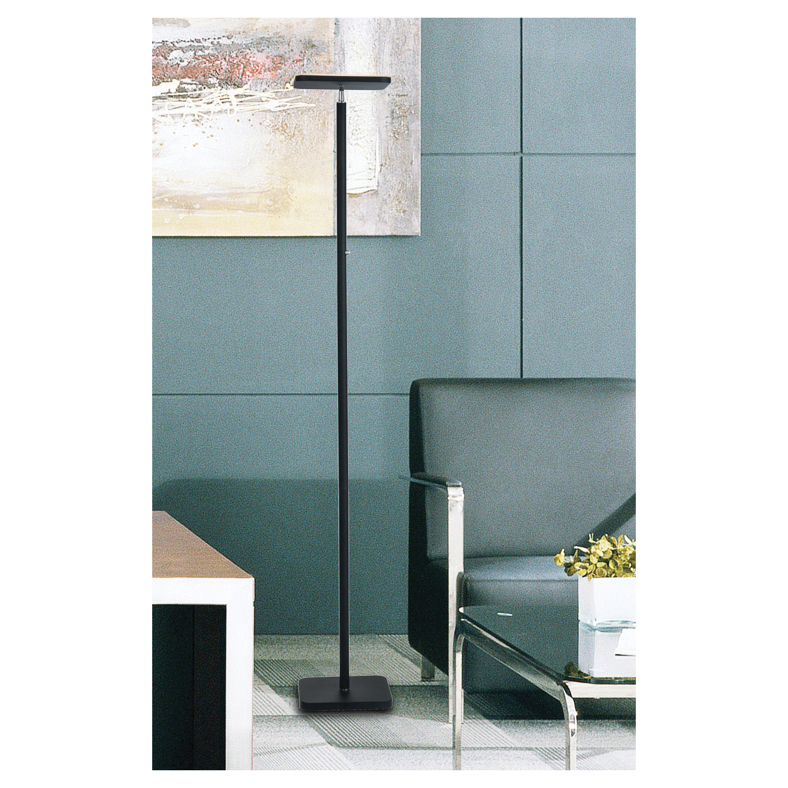 Lite Source HECTOR Series LS-83355BLK Floor Lamp, 120 V, 30 W, 1-Lamp, LED Lamp, 2550 Lumens, 3000 K Color Temp, Metal - 4
