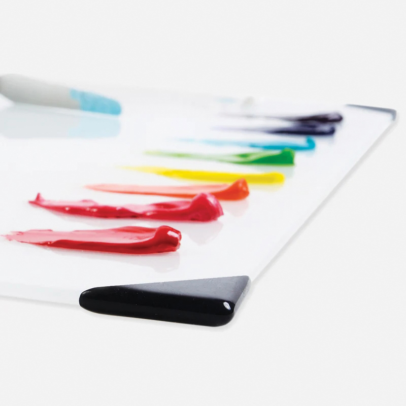 New Wave Art Posh 00241 Table Top Palette, Glass, White - 2