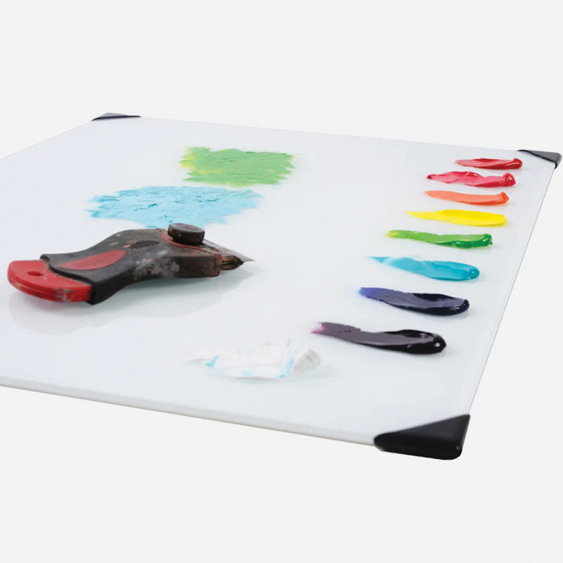 New Wave Art Posh 00241 Table Top Palette, Glass, White - 3