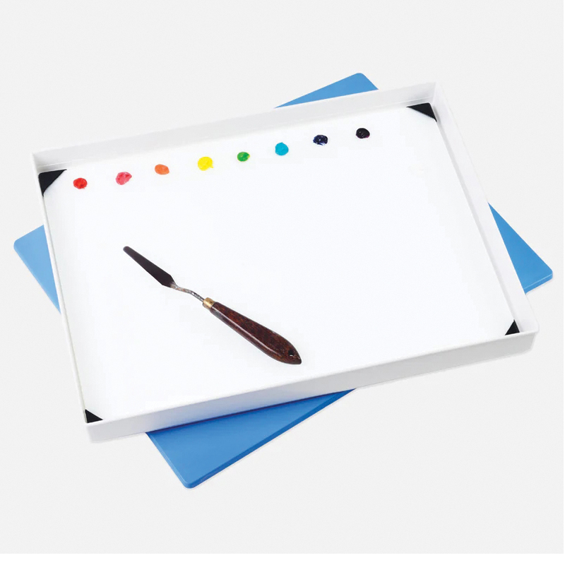 New Wave Art Posh 00241 Table Top Palette, Glass, White - 5