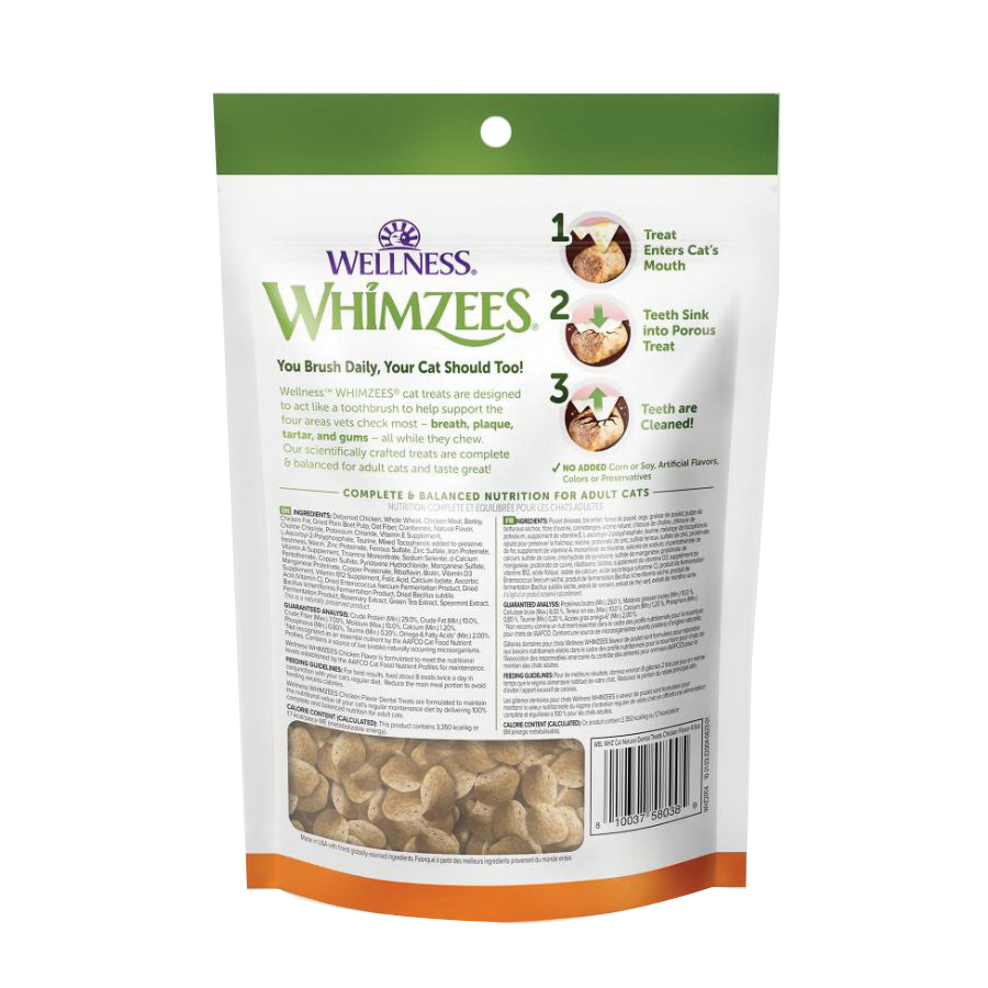 Whimzees WHZ2003 Cat Dental Treat, Adult Lifestage, Chicken, 2 oz - 2
