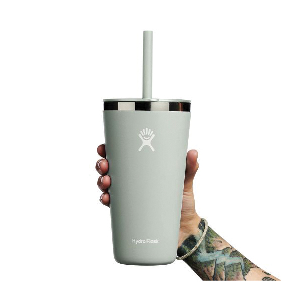 Hydro Flask All Around Series T28PS374 Tumbler, 28 oz, Press-In Straw Lid, Stainless Steel, Agave, Insulated - 5