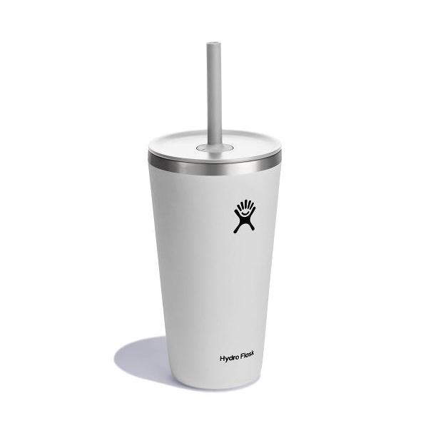 Hydro Flask All Around Series T28PS110 Tumbler, 28 oz, Press-In Straw Lid, Stainless Steel, White, Insulated - 2