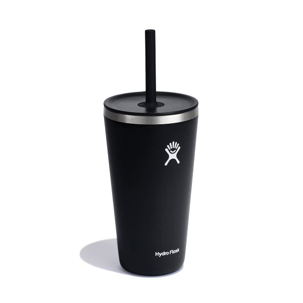 Hydro Flask All Around Series T28PS001 Tumbler, 28 oz, Press-In Straw Lid, Stainless Steel, Black, Insulated - 2