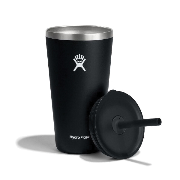 Hydro Flask All Around Series T28PS001 Tumbler, 28 oz, Press-In Straw Lid, Stainless Steel, Black, Insulated - 3