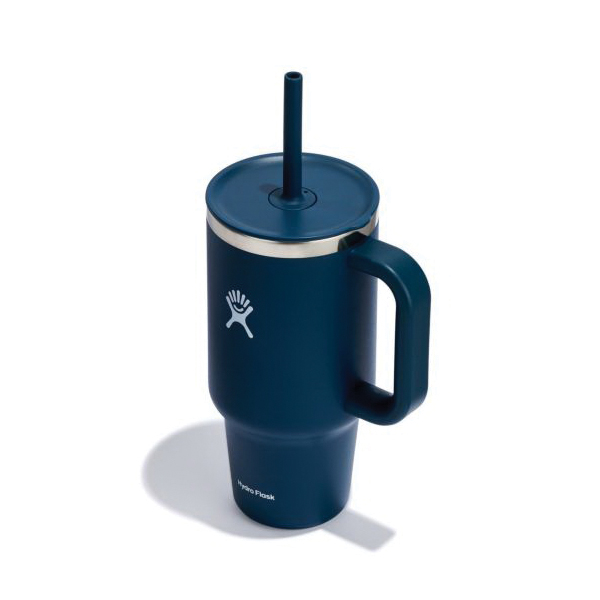 Hydro Flask All Around Series TT32PS464 Travel Tumbler, 32 oz, Press-In Straw Lid, Stainless Steel, Indigo, Insulated - 2
