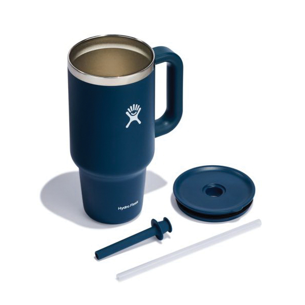 Hydro Flask All Around Series TT32PS464 Travel Tumbler, 32 oz, Press-In Straw Lid, Stainless Steel, Indigo, Insulated - 4