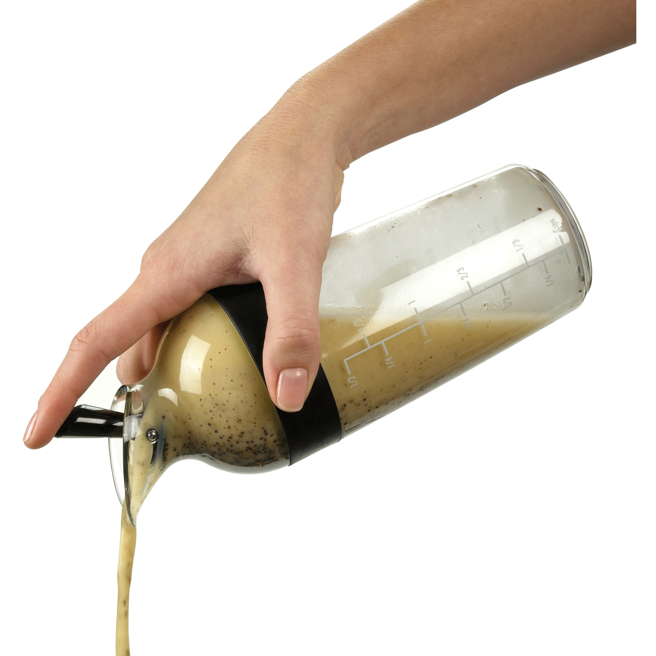 Good Grips 1188500 Salad Dressing Shaker, 1.5 Cup, 8 in L, 3 in W, 8-3/4 in H, Black - 2