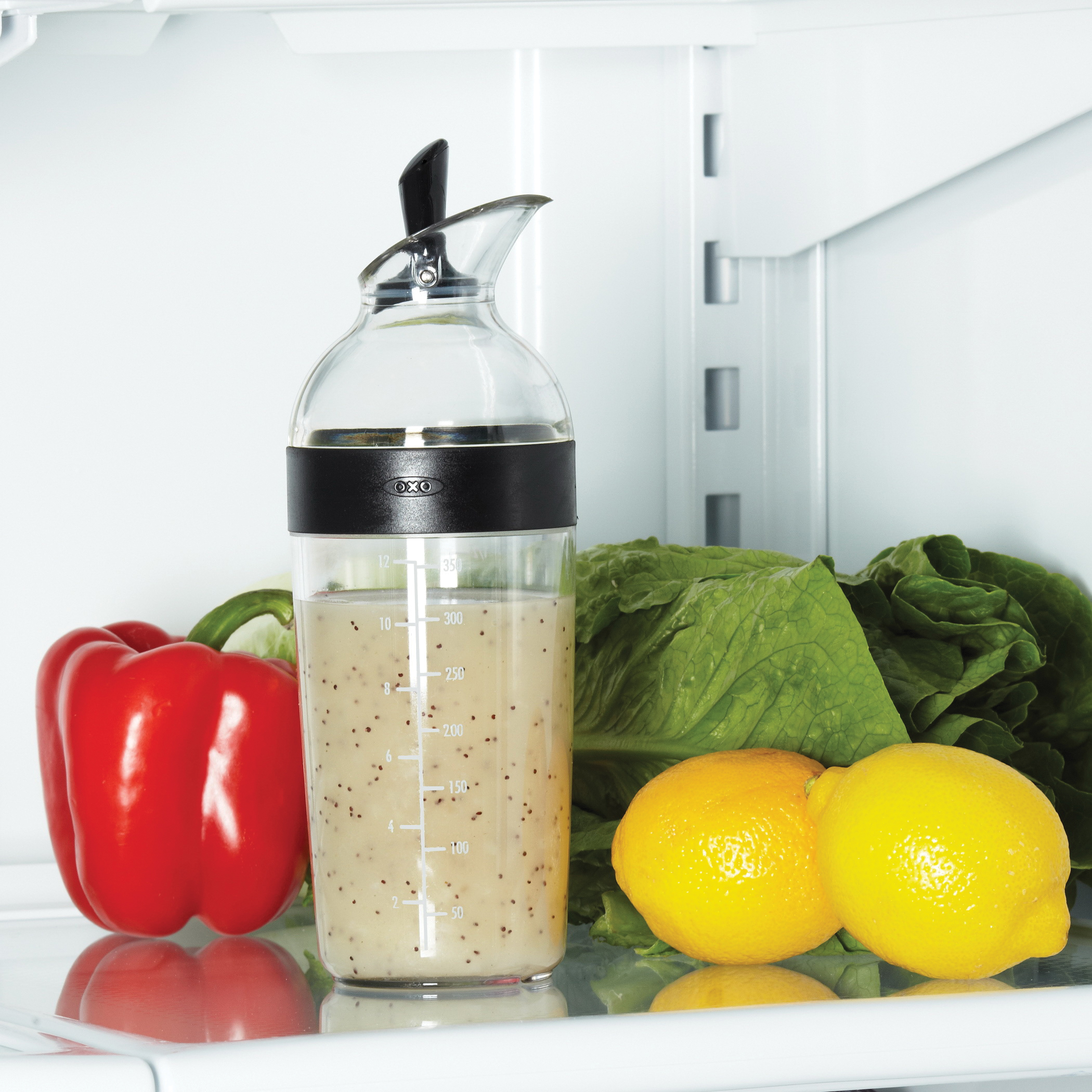 Good Grips 1188500 Salad Dressing Shaker, 1.5 Cup, 8 in L, 3 in W, 8-3/4 in H, Black - 5