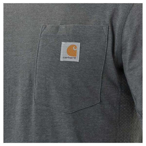Carhartt 106656-CRH-L T-Shirt, L, Regular, Cotton/Polyester, Carbon Heather, Long Sleeve, Relaxed Fit - 3