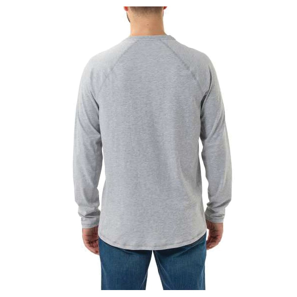 Carhartt 106656-HGY-L T-Shirt, L, Regular, Cotton/Polyester, Heather Gray, Long Sleeve, Relaxed Fit - 2