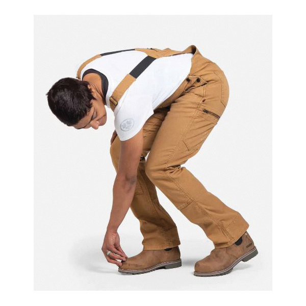 Dovetail Workwear Freshley Series DWS21O1C22-00X30 Overalls, 00, 23-1/2 to 26 in, Cotton/Spandex, Saddle Brown Canvas - 2