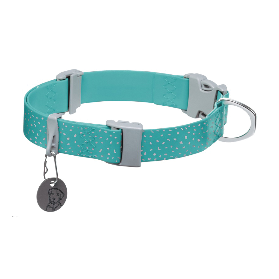 Ruffwear Confluence Series 2585-421-14-20 Waterproof Dog Collar, 14 to 20 in, D-Ring, 1 in W, Polyester, Aurora Teal - 2