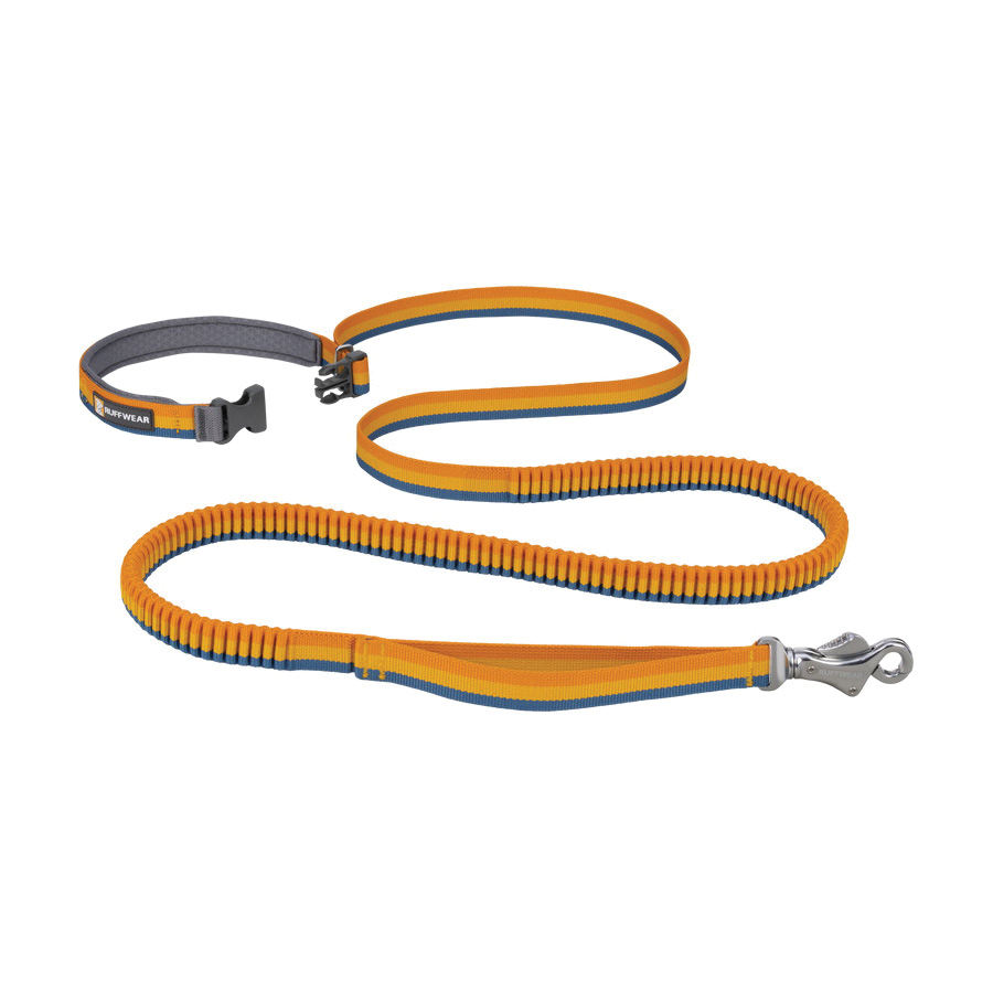 Ruffwear Roamer 40356-72073 Bungee Dog Leash, 7.3 to 11 ft L, 1 in W, Polyester, Yellow Snow, Buckle - 4