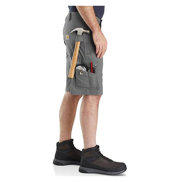 Carhartt 104727-G72-W33 Work Shorts, W33, Cotton/Elastane/Polyester, Basil - 4
