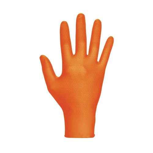 SAS Safety Corp Astro-Grip 66473-40 Disposable Gloves, L, Nitrile, Powder-Free, Hi-Vis Orange, 9 in L - 2