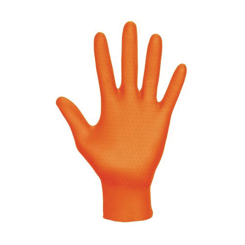 SAS Safety Corp Astro-Grip 66473-40 Disposable Gloves, L, Nitrile, Powder-Free, Hi-Vis Orange, 9 in L - 3
