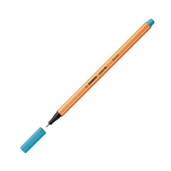 Stabilo point 88 Series 007148 Pen, Hex, 0.4 mm, Fine, Azure Ink - 5