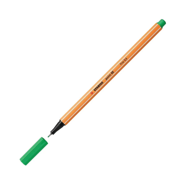 Stabilo point 88 Series 079247 Pen, Hex, 0.4 mm, Fine, Light Emerald Ink - 5