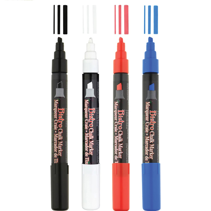 Marvy Uchida Bistro Series 483S-0 Chalk Marker, Chisel Lead/Tip, White Lead/Tip - 4