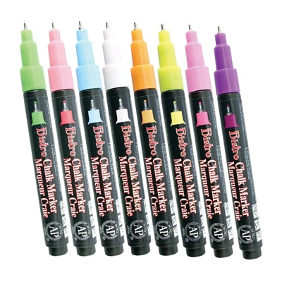 Marvy Uchida Bistro Series 485S-F8 Chalk Marker, Extra Fine Lead/Tip, 0.3 mm Lead/Tip, Fluorescent Violet Lead/Tip - 3
