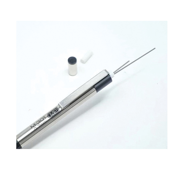 Zebra 3 Series 54010 Mechanical Pencil, 0.5 mm Lead, Standard Lead, Black Lead, Stainless Steel Barrel - 2