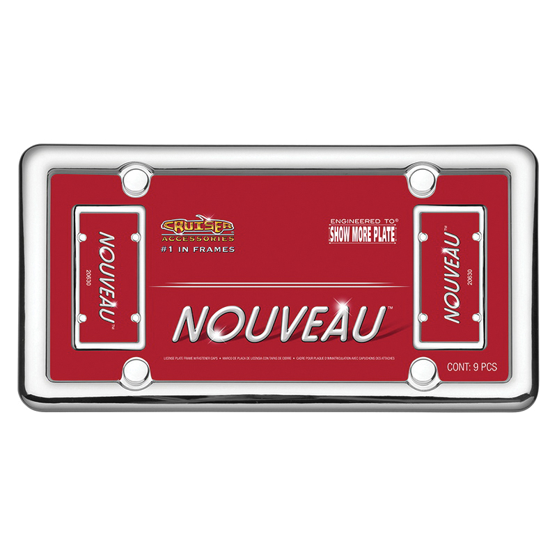 Cruiser Accessories Nouveau 20630 License Plate Frame, 12.7 in L, 6.7 in W, Metal, Chrome - 2