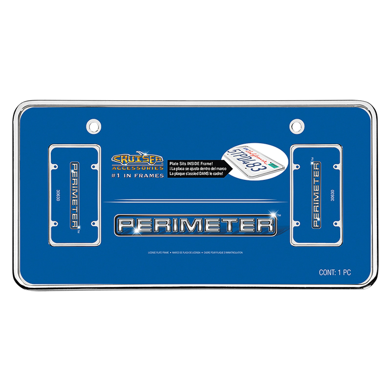 Cruiser Accessories PERIMETER 30630 License Plate Frame, 12.8 in L, 6.7 in W, Metal, Chrome - 2