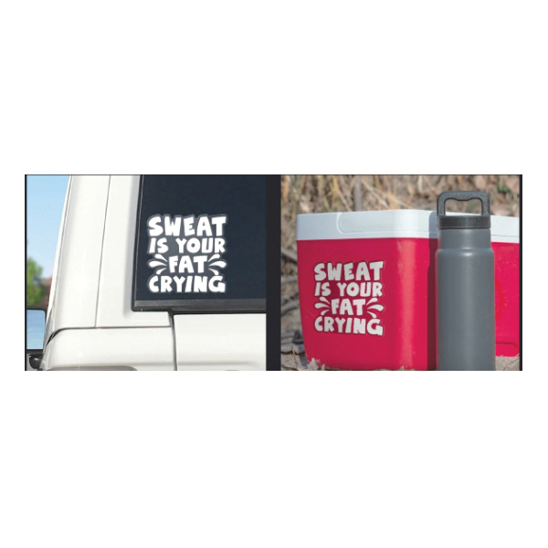 Decalcomania 10258 Lifestyle Decal, Sweat is Fat Crying - 2