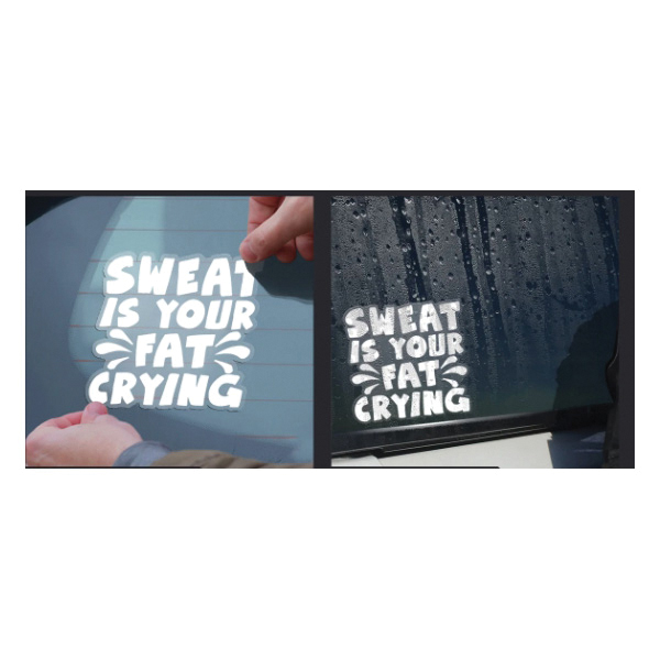 Decalcomania 10258 Lifestyle Decal, Sweat is Fat Crying - 3
