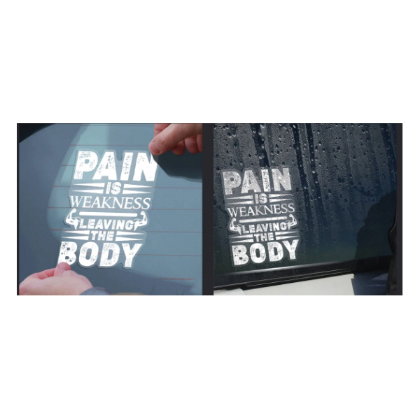 Decalcomania 10259 Lifestyle Decal, Pain is Weakness - 3