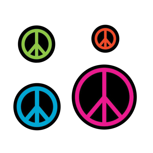 Decalcomania 10012 Color Peace Signs Decal - 2